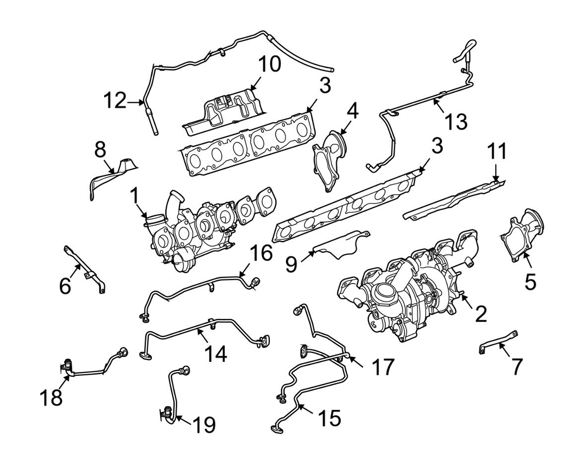 Mercedes Turbocharger Gasket - Passenger Right 2750961280